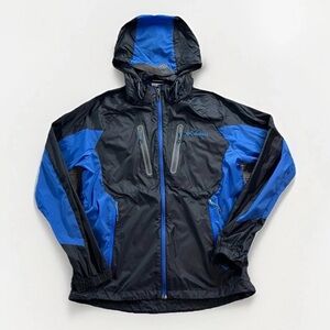 Columbia Youth XL Windbreaker Jacket Full Zip With Pockets And Zip Off Hood Blue